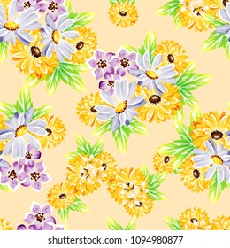 Abstract elegance seamless pattern with floral background