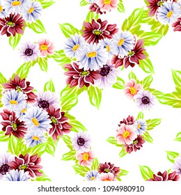 Abstract elegance seamless pattern with floral background