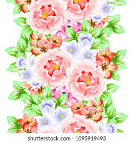 Abstract elegance seamless pattern with floral background