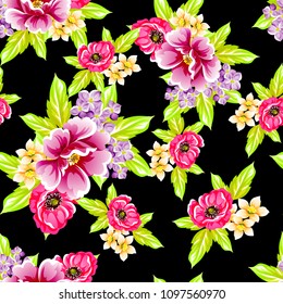 Abstract elegance seamless pattern with floral background