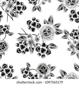 Abstract elegance seamless pattern with floral background