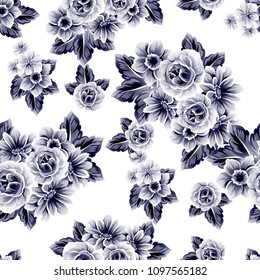 Abstract elegance seamless pattern with floral background