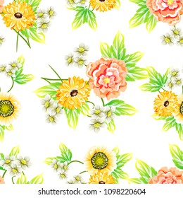 Abstract elegance seamless pattern with floral background