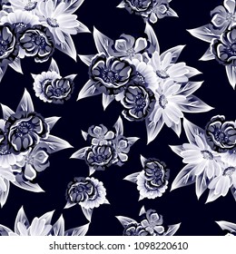 Abstract elegance seamless pattern with floral background