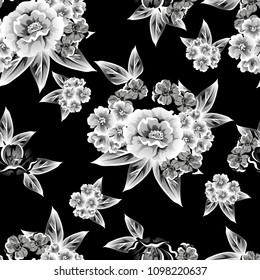 Abstract elegance seamless pattern with floral background