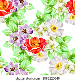 Abstract elegance seamless pattern with floral background