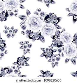 Abstract elegance seamless pattern with floral background