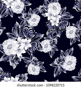 Abstract elegance seamless pattern with floral background
