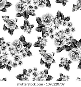 Abstract elegance seamless pattern with floral background