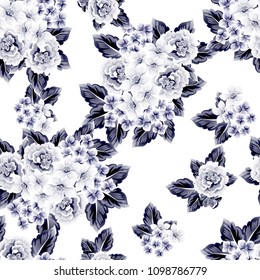 Abstract elegance seamless pattern with floral background