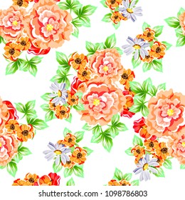 Abstract elegance seamless pattern with floral background