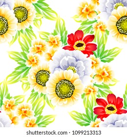 Abstract elegance seamless pattern with floral background
