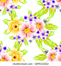 Abstract elegance seamless pattern with floral background