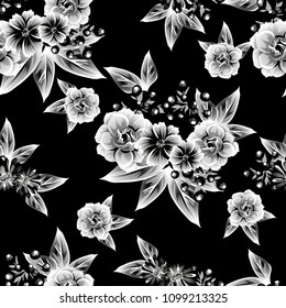 Abstract elegance seamless pattern with floral background