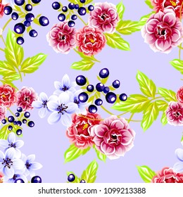 Abstract elegance seamless pattern with floral background