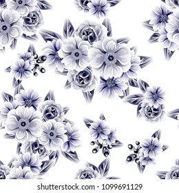 Abstract elegance seamless pattern with floral background