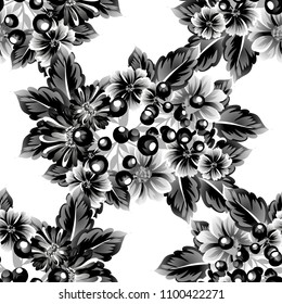 Abstract elegance seamless pattern with floral background
