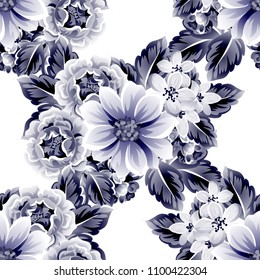 Abstract elegance seamless pattern with floral background