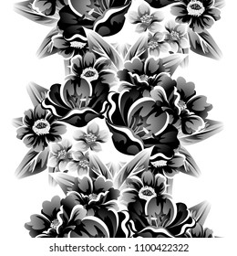 Abstract elegance seamless pattern with floral background