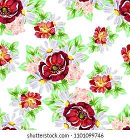 Abstract elegance seamless pattern with floral background