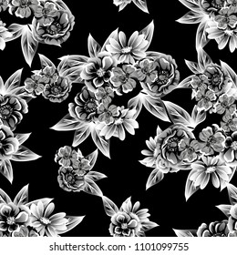 Abstract elegance seamless pattern with floral background