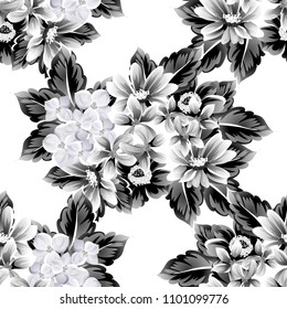 Abstract elegance seamless pattern with floral background