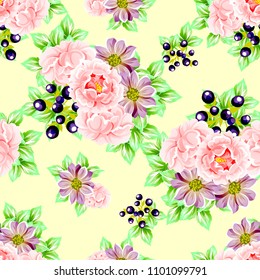 Abstract elegance seamless pattern with floral background