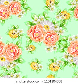 Abstract elegance seamless pattern with floral background