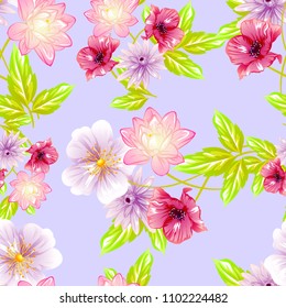 Abstract elegance seamless pattern with floral background