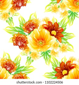 Abstract elegance seamless pattern with floral background