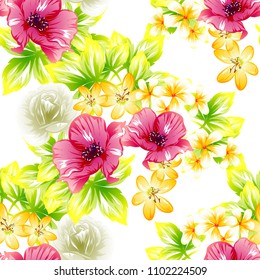 Abstract elegance seamless pattern with floral background