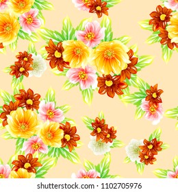 Abstract elegance seamless pattern with floral background