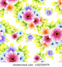 Abstract elegance seamless pattern with floral background