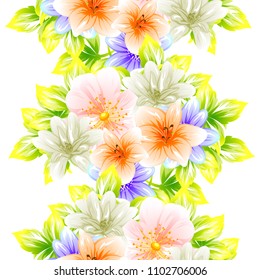 Abstract elegance seamless pattern with floral background