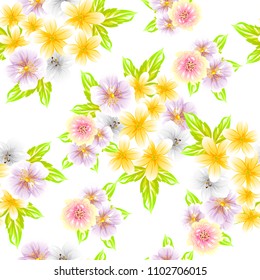 Abstract elegance seamless pattern with floral background