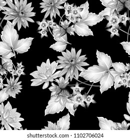 Abstract elegance seamless pattern with floral background