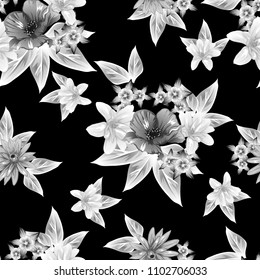 Abstract elegance seamless pattern with floral background