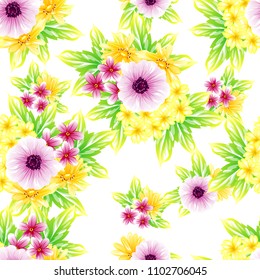 Abstract elegance seamless pattern with floral background