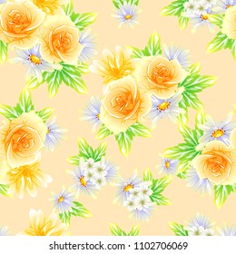 Abstract elegance seamless pattern with floral background