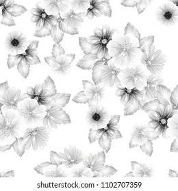 Abstract elegance seamless pattern with floral background