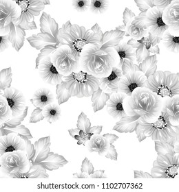 Abstract elegance seamless pattern with floral background