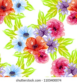 Abstract elegance seamless pattern with floral background