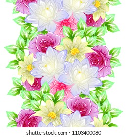 Abstract elegance seamless pattern with floral background