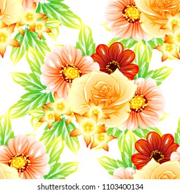 Abstract elegance seamless pattern with floral background