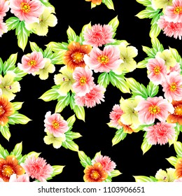 Abstract elegance seamless pattern with floral background