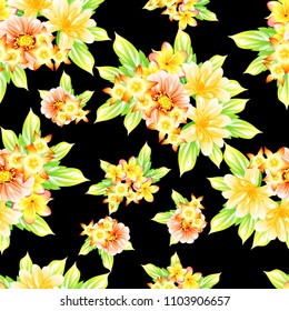 Abstract elegance seamless pattern with floral background
