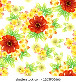 Abstract elegance seamless pattern with floral background