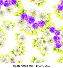Abstract elegance seamless pattern with floral background