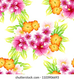 Abstract elegance seamless pattern with floral background