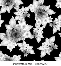 Abstract elegance seamless pattern with floral background